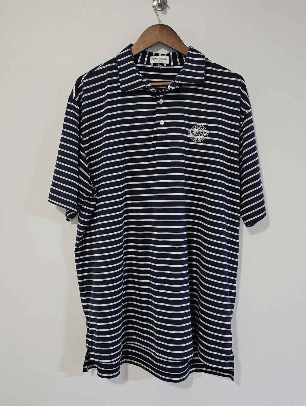 PETER MILLAR Summer Comfort Lahinch Golf Club Mens Striped Polo Shirt XL